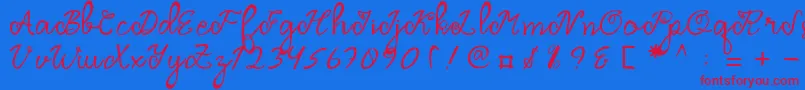 Dragonfly Script Font – Red Fonts on Blue Background