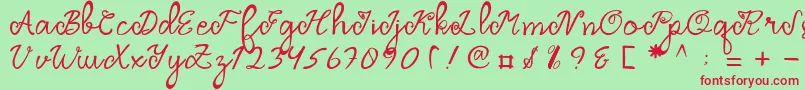 Dragonfly Script Font – Red Fonts on Green Background