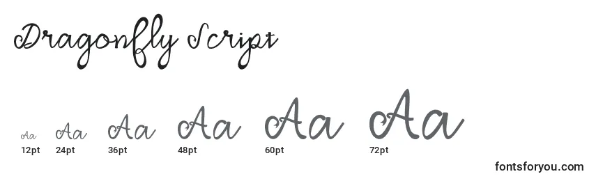 Dragonfly Script Font Sizes