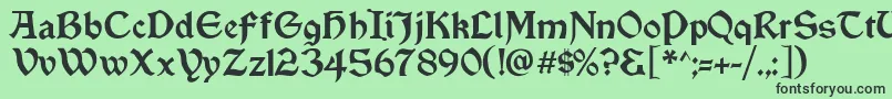 フォントVinque – 緑の背景に黒い文字