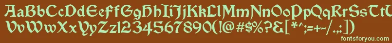 Vinque-Schriftart – Grüne Schriften auf braunem Hintergrund
