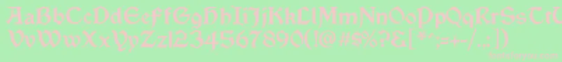 Vinque-fontti – vaaleanpunaiset fontit vihreällä taustalla