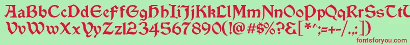 Шрифт Vinque – красные шрифты на зелёном фоне