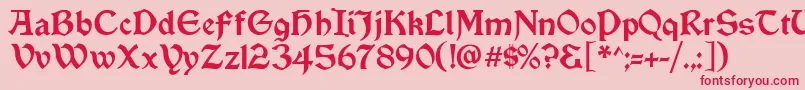 フォントVinque – ピンクの背景に赤い文字