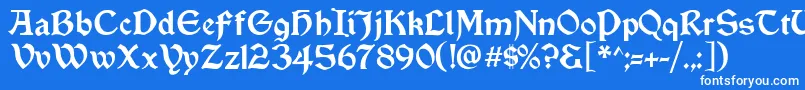 フォントVinque – 青い背景に白い文字