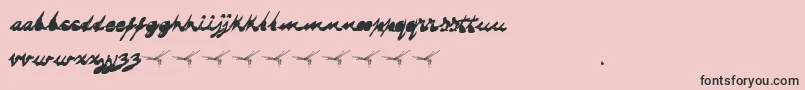 DRAGONFLY-Schriftart – Schwarze Schriften auf rosa Hintergrund