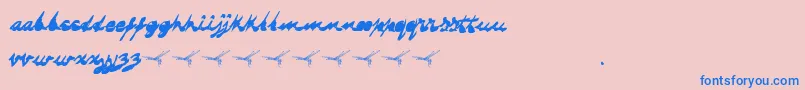 DRAGONFLY Font – Blue Fonts on Pink Background