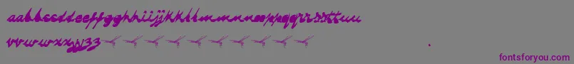 DRAGONFLY-Schriftart – Violette Schriften auf grauem Hintergrund