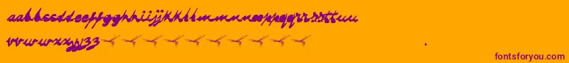 DRAGONFLY Font – Purple Fonts on Orange Background