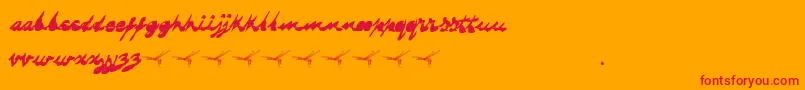 DRAGONFLY Font – Red Fonts on Orange Background