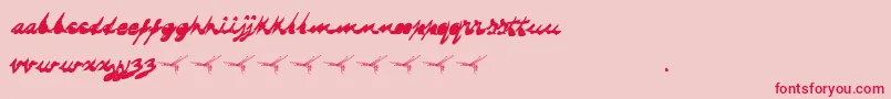 DRAGONFLY Font – Red Fonts on Pink Background