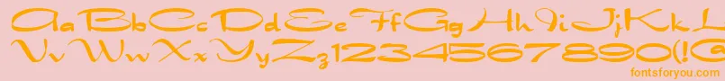 dragonwick fg-Schriftart – Orangefarbene Schriften auf rosa Hintergrund