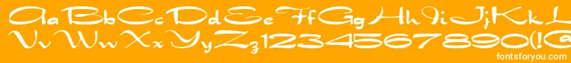 dragonwick fg-Schriftart – Weiße Schriften auf orangefarbenem Hintergrund