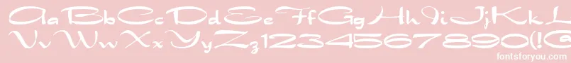 dragonwick fg-Schriftart – Weiße Schriften auf rosa Hintergrund