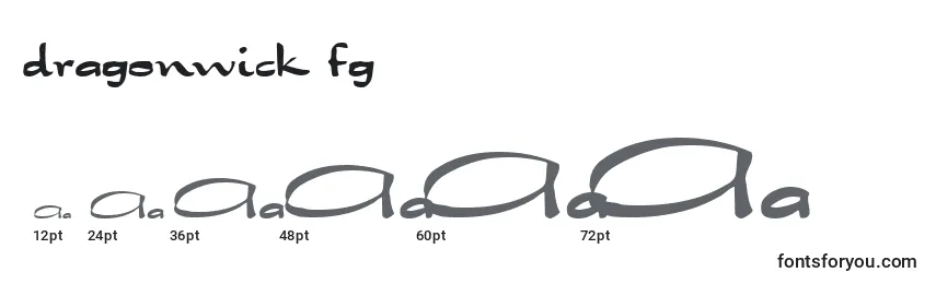Размеры шрифта Dragonwick fg