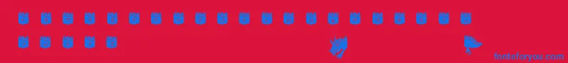 フォントdragoon – 赤い背景に青い文字