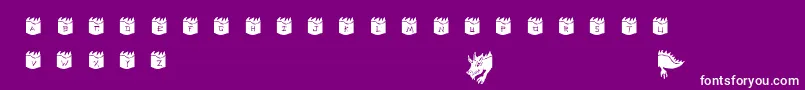 Fonte dragoon – fontes brancas em um fundo violeta