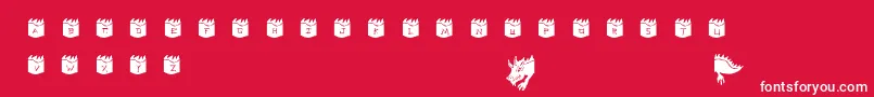 dragoon Font – White Fonts on Red Background