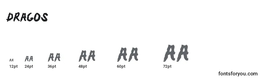 Размеры шрифта Dragos (125434)