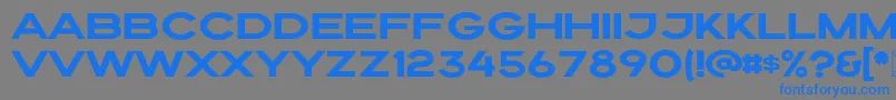 フォントDraper – 灰色の背景に青い文字