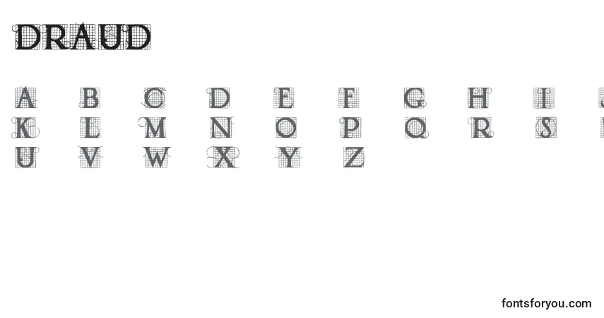 Fuente DRAUD    (125437) - alfabeto, números, caracteres especiales