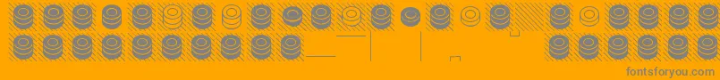 draughts-Schriftart – Graue Schriften auf orangefarbenem Hintergrund