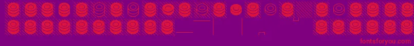 フォントdraughts – 紫の背景に赤い文字