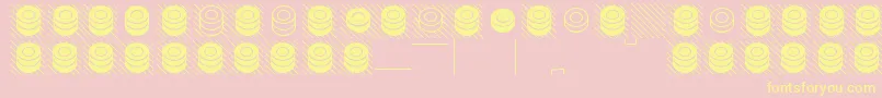 Fonte draughts – fontes amarelas em um fundo rosa