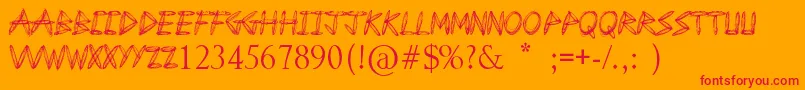 Draw Freehand Font – Red Fonts on Orange Background