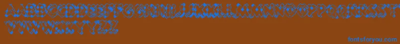 PessimisticLines Font – Blue Fonts on Brown Background