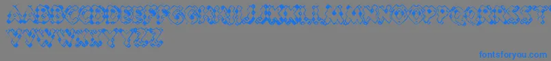 PessimisticLines Font – Blue Fonts on Gray Background