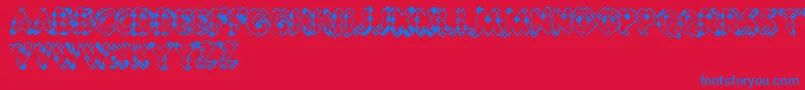 PessimisticLines Font – Blue Fonts on Red Background