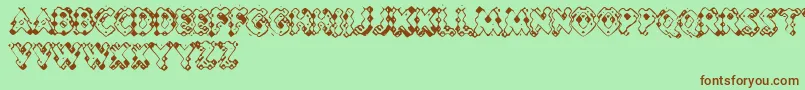 PessimisticLines Font – Brown Fonts on Green Background