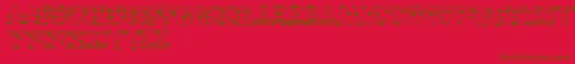 Fonte PessimisticLines – fontes marrons em um fundo vermelho