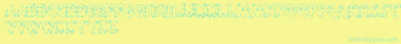 PessimisticLines Font – Green Fonts on Yellow Background