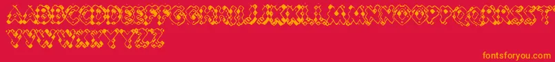 PessimisticLines Font – Orange Fonts on Red Background
