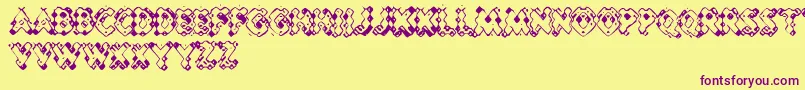 PessimisticLines Font – Purple Fonts on Yellow Background