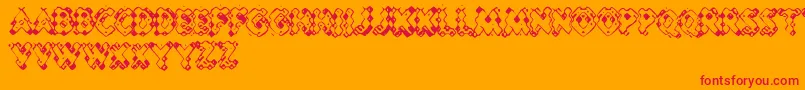 PessimisticLines Font – Red Fonts on Orange Background