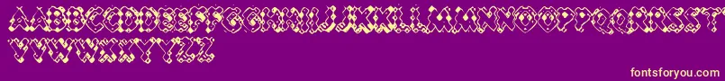 PessimisticLines Font – Yellow Fonts on Purple Background