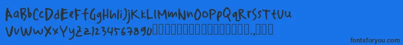 drawersketches Font – Black Fonts on Blue Background