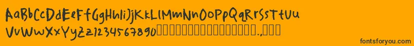 drawersketches Font – Black Fonts on Orange Background