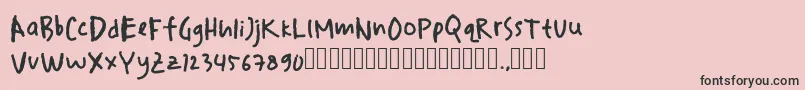 drawersketches Font – Black Fonts on Pink Background