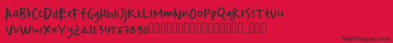 drawersketches Font – Black Fonts on Red Background