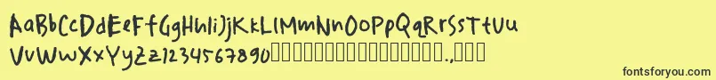 drawersketches Font – Black Fonts on Yellow Background