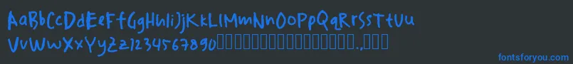 drawersketches Font – Blue Fonts on Black Background