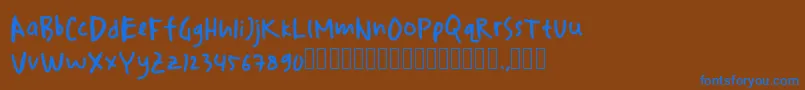 Шрифт drawersketches – синие шрифты на коричневом фоне