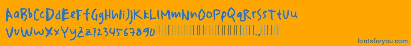 drawersketches Font – Blue Fonts on Orange Background