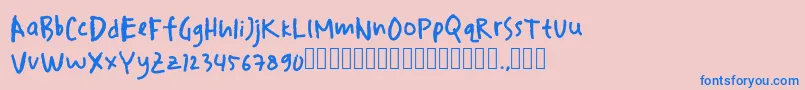 drawersketches Font – Blue Fonts on Pink Background