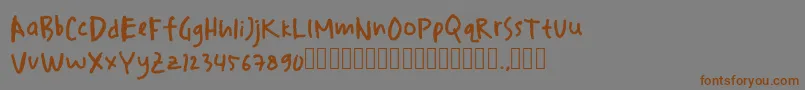 drawersketches Font – Brown Fonts on Gray Background