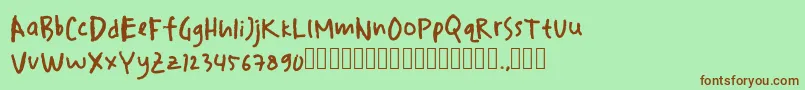 drawersketches Font – Brown Fonts on Green Background
